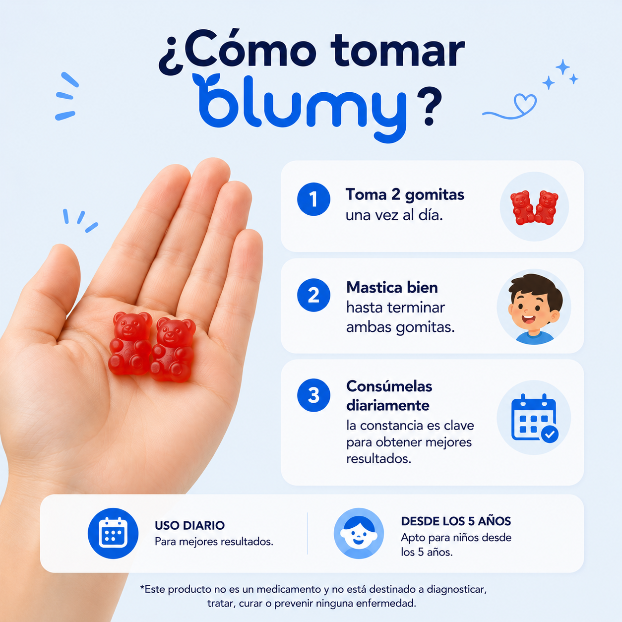 Blumy® Gomitas de Crecimiento | Apoyo al Desarrollo Óseo