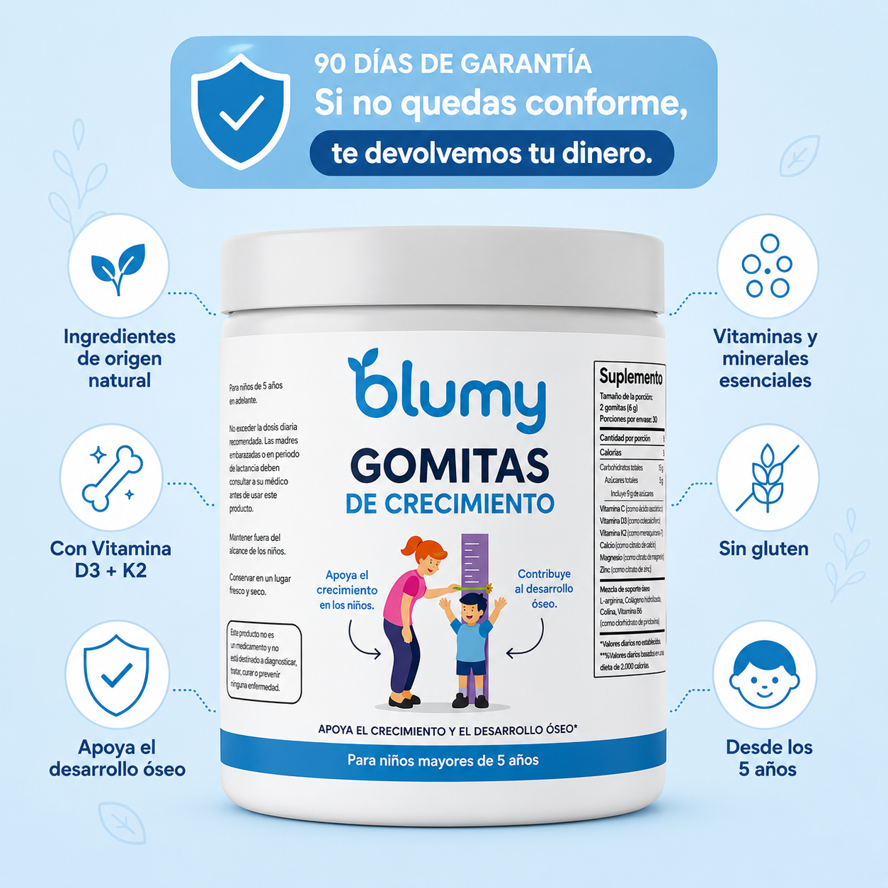 Blumy® Gomitas de Crecimiento | Apoyo al Desarrollo Óseo